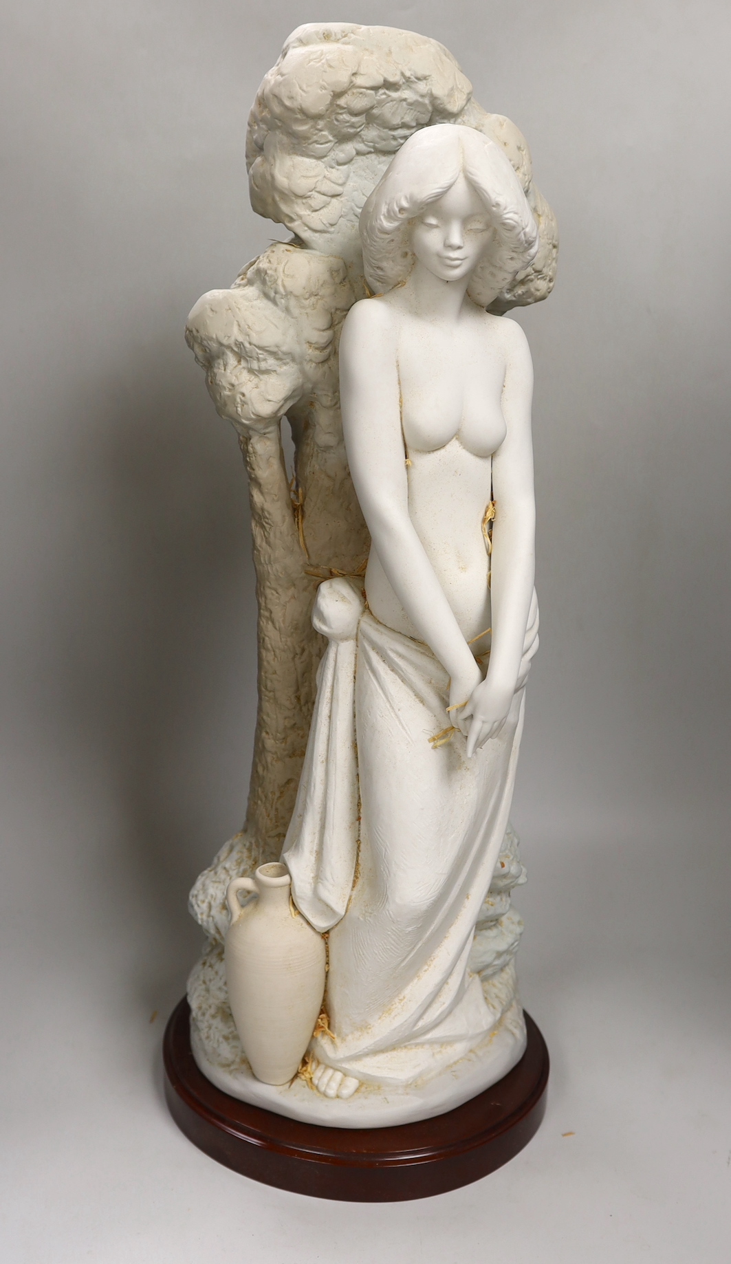 A large Lladro figure, 'La Denus del Cantaro', on stand with certificate, figure and stand 64cm high